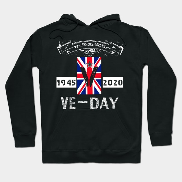 V-E Day 75th Anniversary V Hoodie by Halmoswi